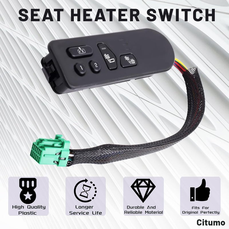 Citumo Driver Side Seat Heater Switch Compatible with 2003-2006 Escalade Silverado Avalanche 1500 2500 Suburban 1500 2500 Tahoe Yukon XL 1500 2500 Replaces 15116863 15169669 15179137 901-200 - Image 2